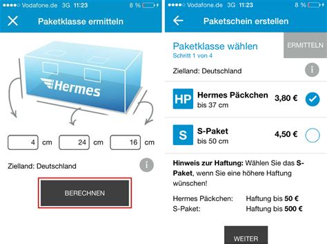 hermes versandschein per app|Hermes paketpreise online.